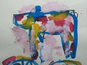 Anton Heyboer - Ingelijste gouache , Beest, Confrontatie en Vrouw – ca. 1980 – 100 x 70 cm kopen? Bied vanaf 50!