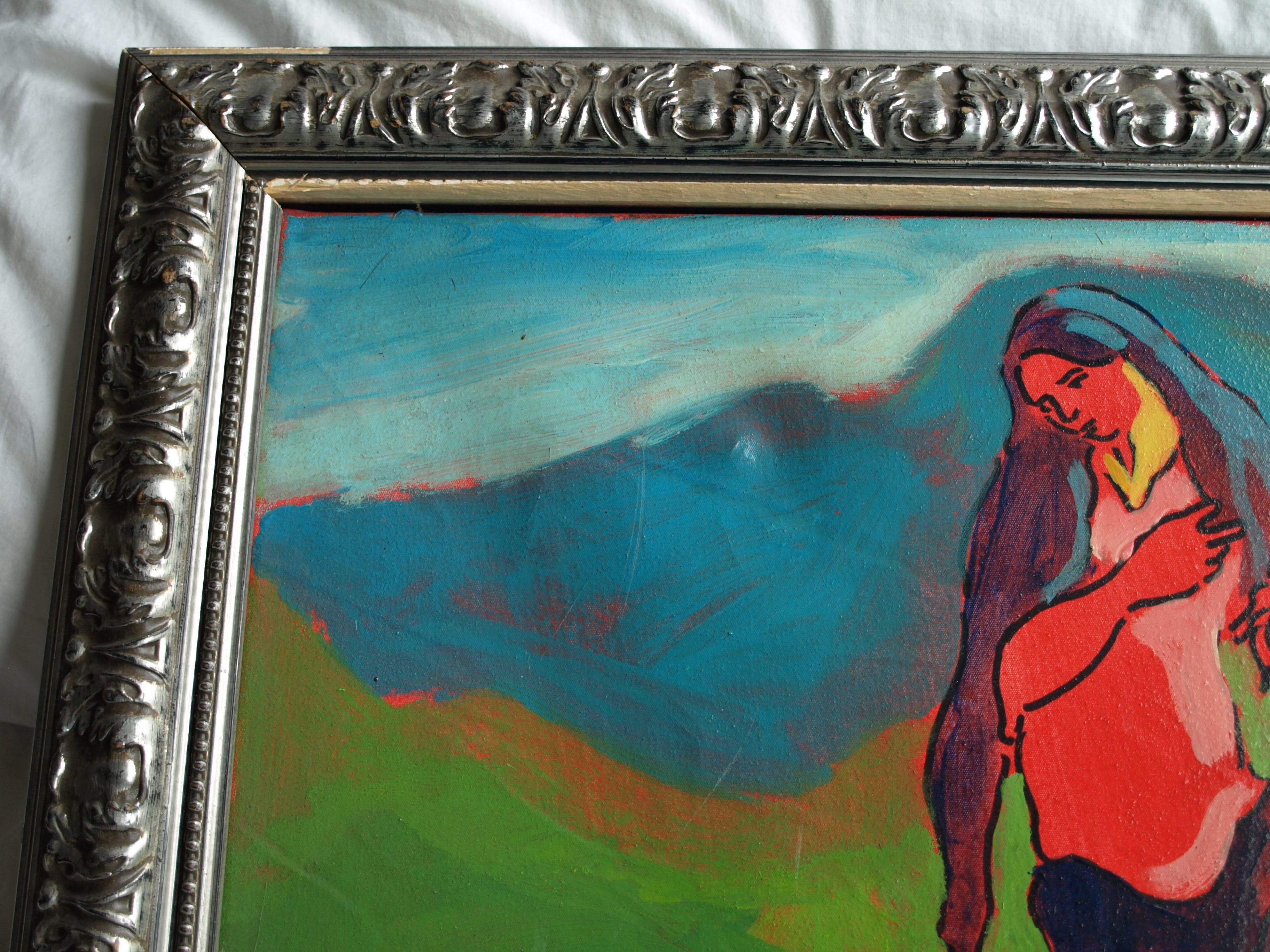 Justus Donker - Olieverf op canvas , Kruisiging , Zelfportret - ingelijst – 2000 kopen? Bied vanaf 1!