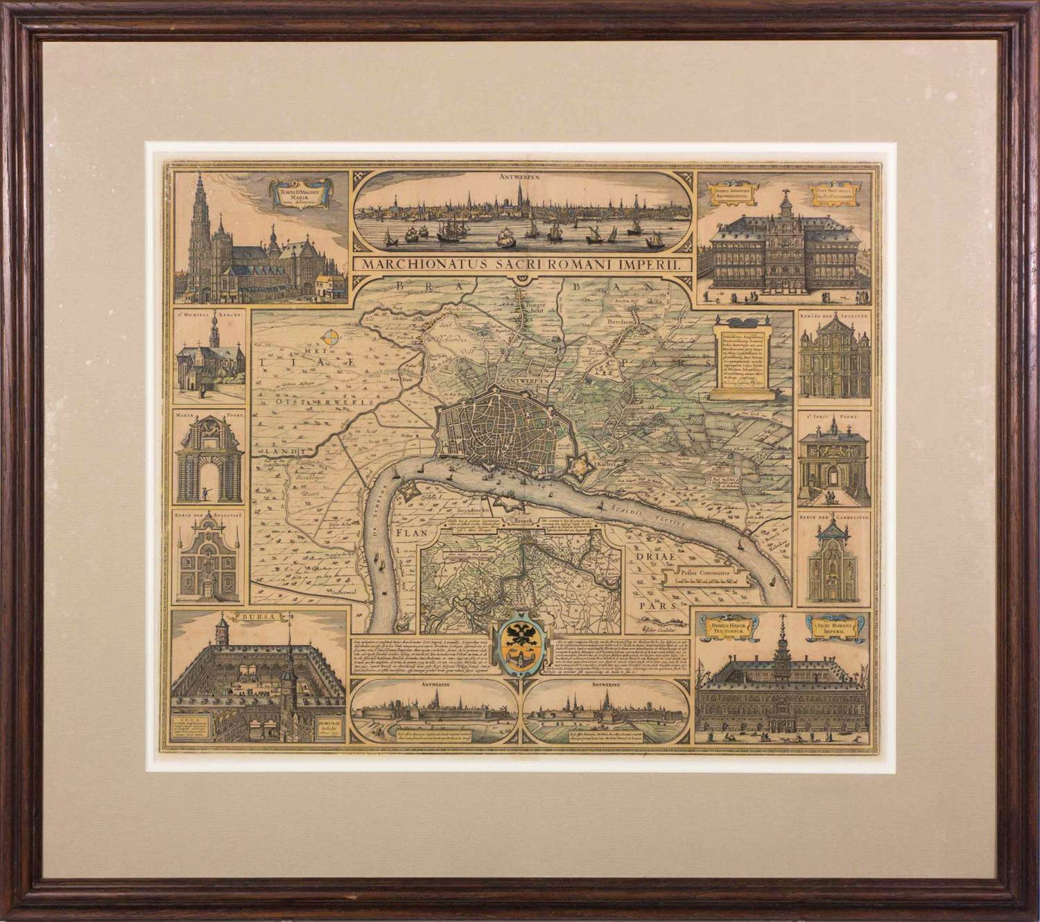 Nicolaes Visscher - Gravure, Antwerpen Marchionatus Sacri Romani - Ingelijst kopen? Bied vanaf 50!