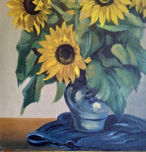 Niet of onleesbaar gesigneerd - Groot stilleven Zonnebloemen - 19e eeuw - onduidelijk gesigneerd Stee...? kopen? Bied vanaf 1!