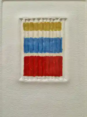 Leo Rabkin - American Abstract Artists group - handgekleurd reliëf - "Fading Plate Mark II" verkocht voor € 71!