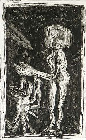 Lucebert - Ets, Het gezondheidslijden groeit verkocht voor € 150!