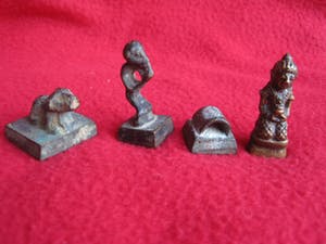 Brons (Onbekend) - 4 antieke lakzegel stempels. kopen? Bied vanaf 60!