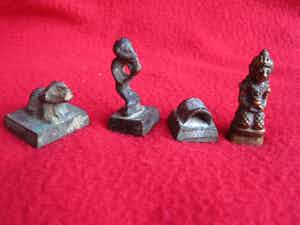 Brons (Onbekend) - 4 antieke lakzegel stempels. verkocht voor € 60!