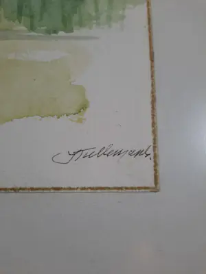 Jan Tullemans - aquarel koeien in weiland kopen? Bied vanaf 70!