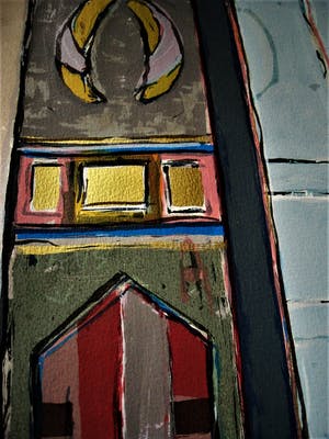 Niet of onleesbaar gesigneerd - Grote en Intrigerende 18 kleuren-Litho "Compositie" gesigneerd Oplage 20 stuks kopen? Bied vanaf 10!