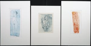 Marion Bloem - Lot van drie kleurenetsen, Vrouwfiguren kopen? Bied vanaf 50!