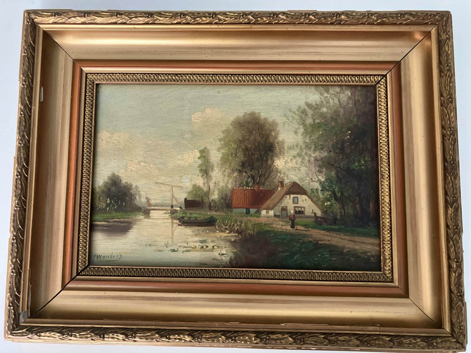 Buy Jan Wouters - Landschap met boerderij aan het water en brug? Bid from 60!