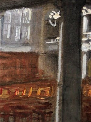 Gerke Henkes - "Meester van het verstilde interieur" AQUAREL "invallend licht lege Kerk" gesig. kopen? Bied vanaf 10!