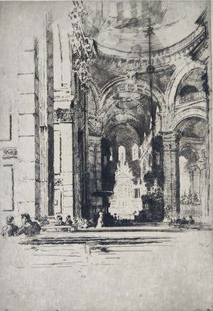 Joseph Pennell - Kerkinterieur kopen? Bied vanaf 60!