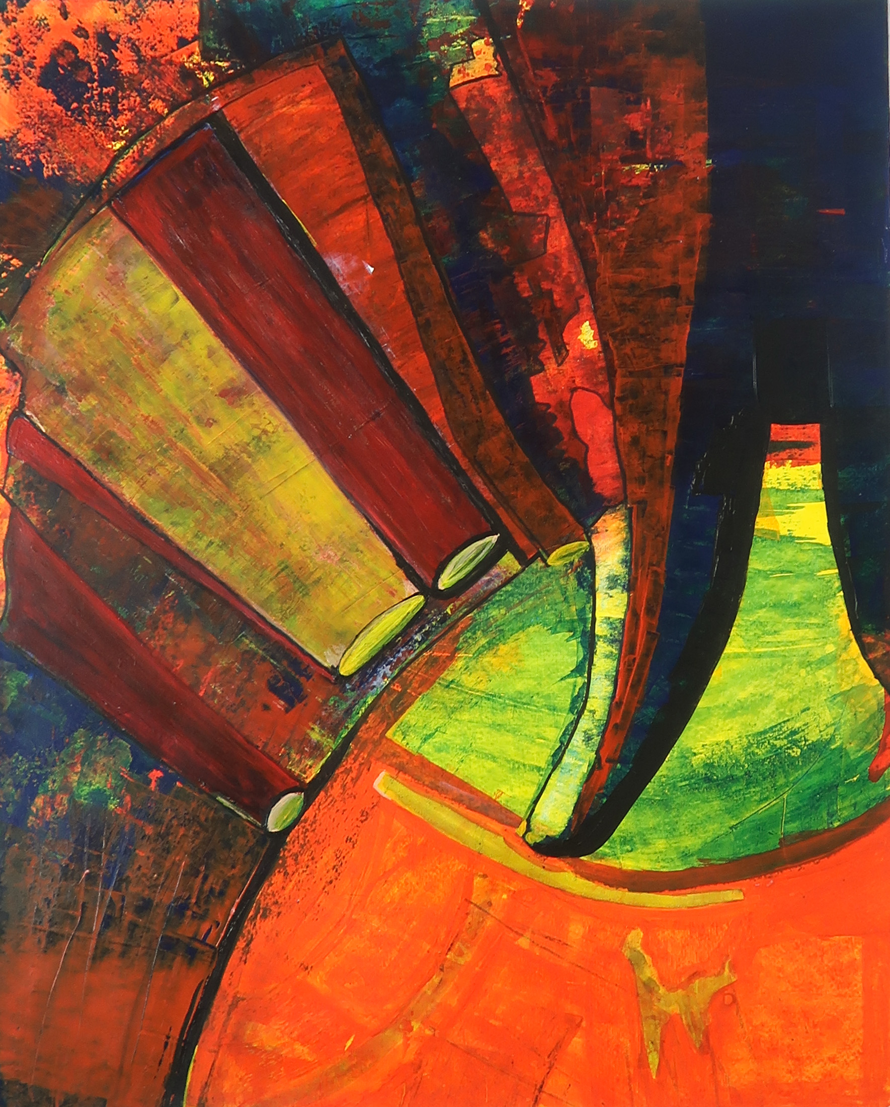 Niet of onleesbaar gesigneerd - Acryl op papier, Zonder titel kopen? Bied vanaf 1!