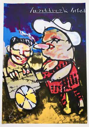 Herman Brood - Heartbreak Hotel - Originele Handgesigneerde Zeefdruk verkocht voor € 1!