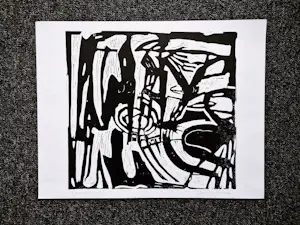 Joris van Klaveren - Grote jaren 60 monochrome linosnede - raw silk - oplage 100 -potloodg kaufen? Bieten Sie von 25!