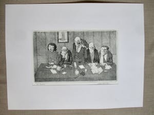 Niet of onleesbaar gesigneerd - Ets "Het bestuur" kopen? Bied vanaf 1!