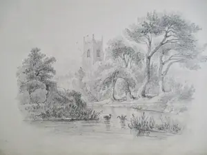 Niet of onleesbaar gesigneerd - 10 Tekeningen Landschap diverse kunstenaars kopen? Bied vanaf 1!