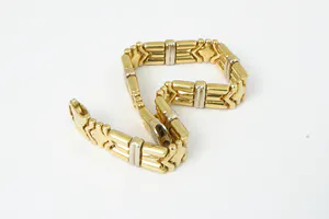 Aparte 18Krt bi-color gouden unisex armband - gekeurd - Massief & zwaar! kopen? Bied vanaf 1180!