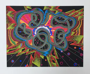 Shinkichi Tajiri - zeldzame knoop - gesigneerde zeefdruk ‘The Big Bang’ - oplage 85 ex kopen? Bied vanaf 175!
