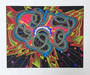 Shinkichi Tajiri - zeldzame knoop - gesigneerde zeefdruk ‘The Big Bang’ - oplage 85 ex verkocht voor € 175!