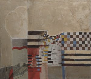 Jo Manders - 'Kompositie II' - Olieverf 1974 kopen? Bied vanaf 350!