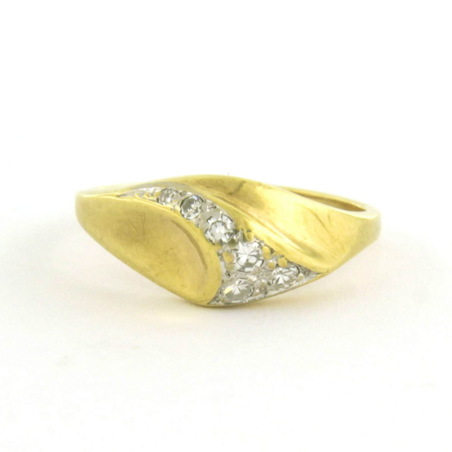 14k gouden ring met single cut geslepen diamant tot. 0.10ct – F/G - VS/SI verkocht voor € 210!