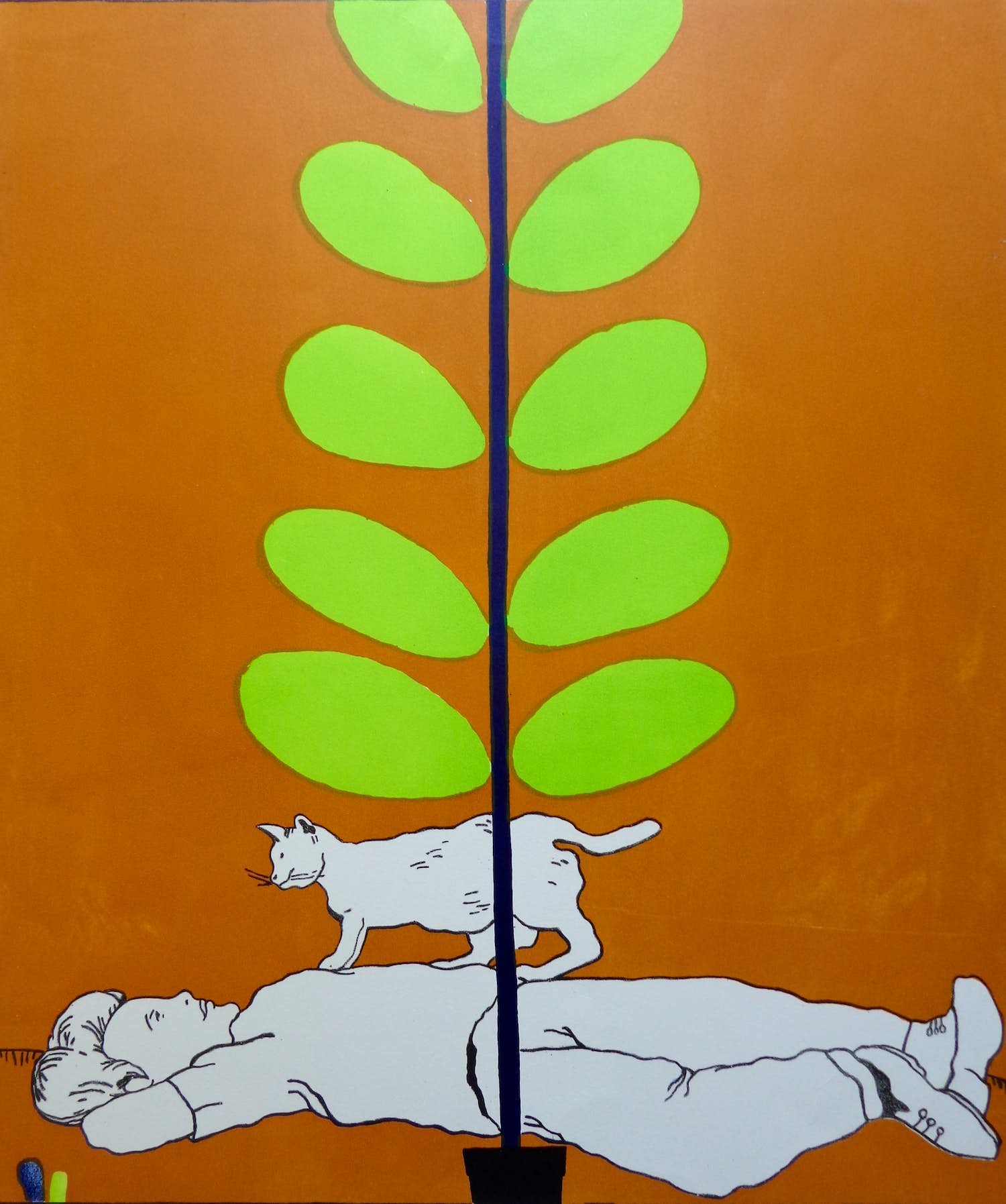 Reinier Lucassen - BOY & CAT / KLEURLITHO / 66x50cm / SIG / 1971 verkocht voor € 115!