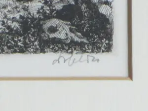 Dirk van Gelder - Wit paard in Arcadisch landschap - Gravure kopen? Bied vanaf 75!