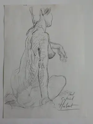 Paul Gabriel Hubert - Naakt. Zittende vrouw. kopen? Bied vanaf 39!