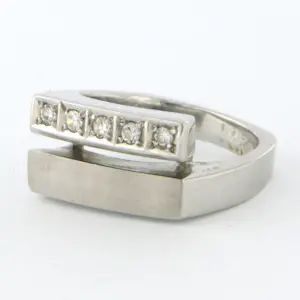 14k wit gouden ring bezet met single cut geslepen diamant 0.10ct - rm 16.25 kopen? Bied vanaf 390!