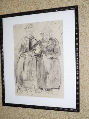 Cornelia Hioolen - Houtskooltekening - Vissersvrouwen kopen? Bied vanaf 50!