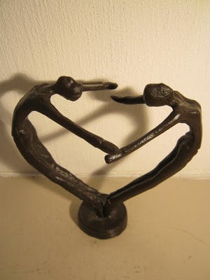 Brons (Onbekend) - elegant sculptuur - "Hart voor Elkaar" kopen? Bied vanaf 50!