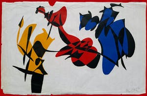 Jan van der Zee - Abstracte compositie, linoleumsnede op japans papier kopen? Bied vanaf 1!