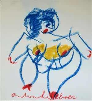 Anton Heyboer - Danseres Vrolijke tekening Zogenaamde Tina Turner verkocht voor € 200!