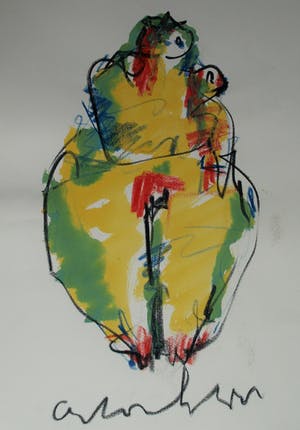 Anton Heyboer - Pastel & acryl, Moeder en kind – ca. 1985 – 70 x 50 cm kopen? Bied vanaf 1!