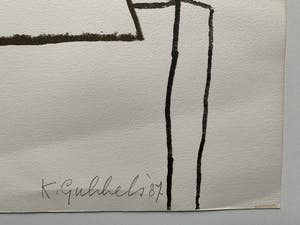 Klaas Gubbels - lithografie | 'Koffiekan met objecten op tafel' | 1987 (BIEDEN VANAF 1 EURO) kopen? Bied vanaf 1!