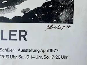 Buy Fred Thieler - Signiertes und datiertes Original Ausstellungsplakat von 1977 mit Farblitho? Bid from 190!