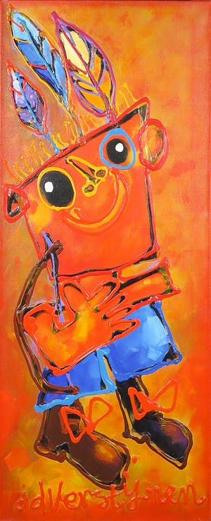 Ad Verstijnen - Acryl op Doek, Indiaan II, (Groot) kopen? Bied vanaf 200!