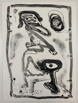 Lucebert - Grote kleurenlitho - zonder titel - 1988 (Kleine oplage) kopen? Bied vanaf 300!