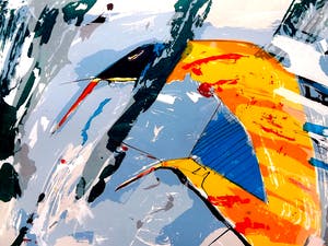 Lukie de Bree - abstracte kleuren compositie kopen? Bied vanaf 1!