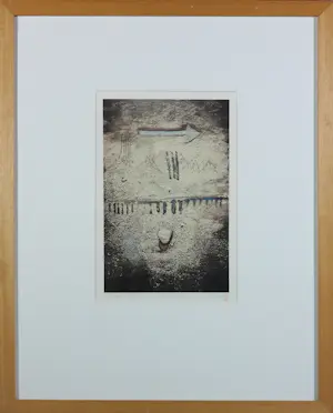 Veerle Rooms - Ets (staal diepdruk) op papier, Tekens in het zand - Ingelijst kaufen? Bieten Sie von 35!