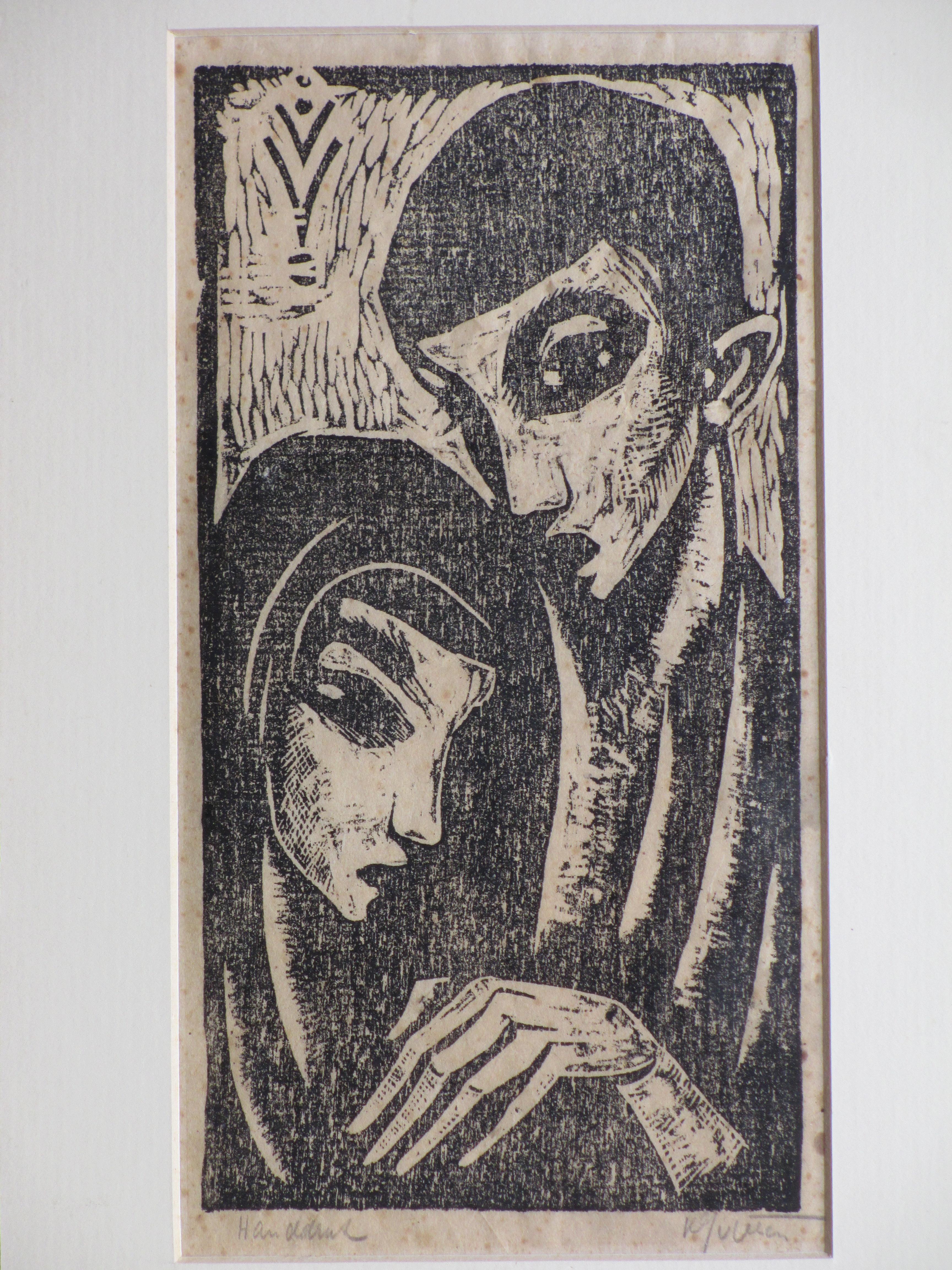 Karel van Veen - Man en Vrouw - Houtsnede kopen? Bied vanaf 65!