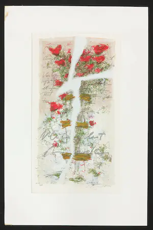 Richard Smeets - Grote zeefdruk met rode rozen kopen? Bied vanaf 20!