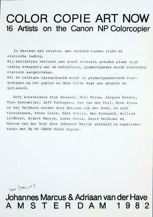 Toto Frima - Jeff Panhuyzen e.a, Color Copy Art Now, Diverse printen verkocht voor € 50!