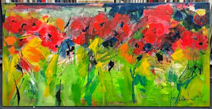 Frits van Eeden - Acryl op doek, Bloemenveld (Zeer groot) kopen? Bied vanaf 300!