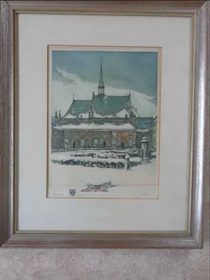 Cornelis de Kort - BEGIJNHOF BREDA / KLEURETS / 59x49cm / KADER / SIG / 1952 kopen? Bied vanaf 25!