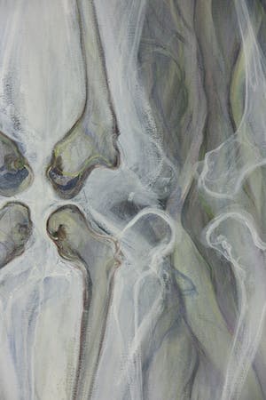 Wim de Bruin - Acryl op doek (drieluik), Bladeren en botten - Ingelijst (Zeer groot) kopen? Bied vanaf 200!