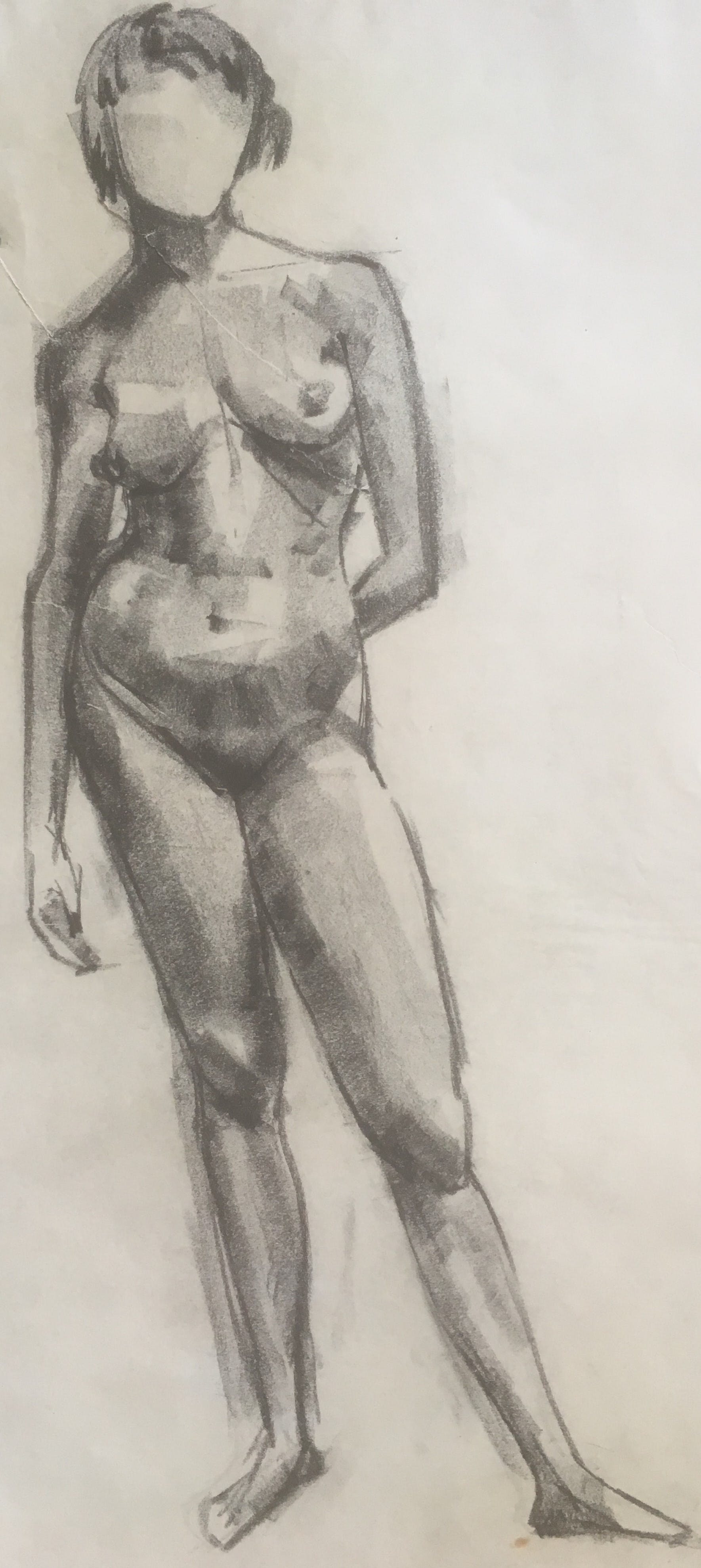 Niet of onleesbaar gesigneerd - Naakt Houtskool op papier kopen? Bied vanaf 1!