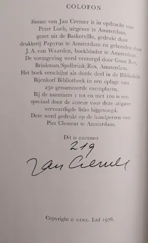 Jan Cremer - Jan Cremer – 2x ‘Sneeuw’ (ingelijste zeefdruk + gesigneerd boek) kopen? Bied vanaf 740!