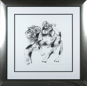 Henk Vierveijzer - Houtskool, Zonder titel - Ingelijst kopen? Bied vanaf 100!