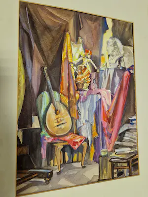 Mies Deinum - In 1937 kubistisch geschilderde Gouache "atelier herman Moerkerk" - gesigneerd kopen? Bied vanaf 39!