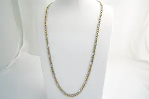 86 - Lang (70cm!) bicolor 14Krt gouden Figaro collier - herenmodel - gekeurd kopen? Bied vanaf 760!